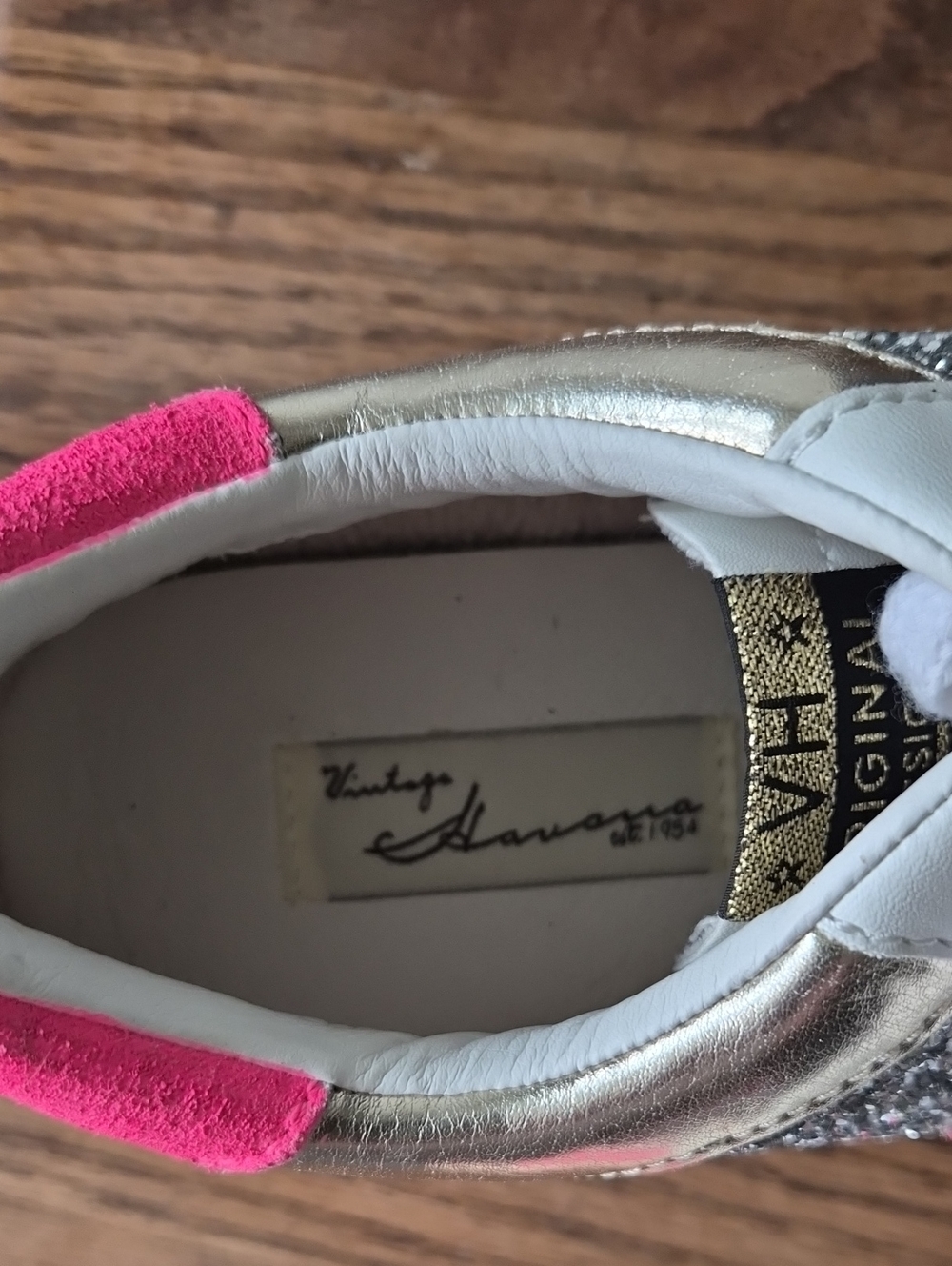 Vintage Havana Women's Hot Pink and Metallic Gold Low-Top Sneaker